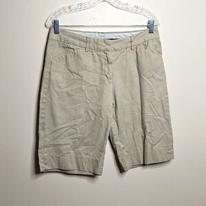 Express Editor Beige Stretch Chino Bermuda Shorts Size 12